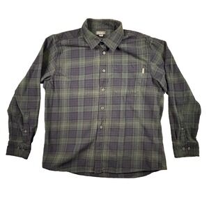 Eddie Bauer Men's L Flannel Plaid LS Button Up Cotton Shirt SEE DESCRIPTION